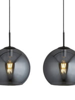 Searchlight Electric Amsterdam 4Lt Bar Pendant - Black Metal & Smoked Glass 1024-4SM