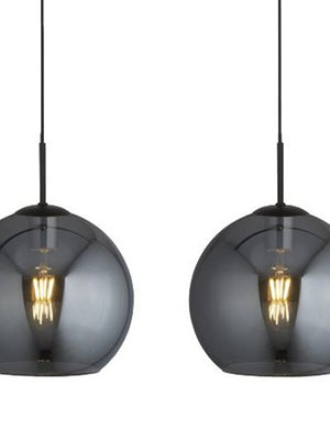 Searchlight Electric Amsterdam 4Lt Bar Pendant - Black Metal & Smoked Glass 1024-4SM