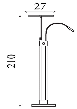 Searchlight Electric Gio Floor Lamp - Black & Satin Brass Metal 1024MBSB