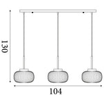 Searchlight Electric Lumina 3Lt Bar Pendant - Black Metal & Opal Ribbed Glass 10271-3BK