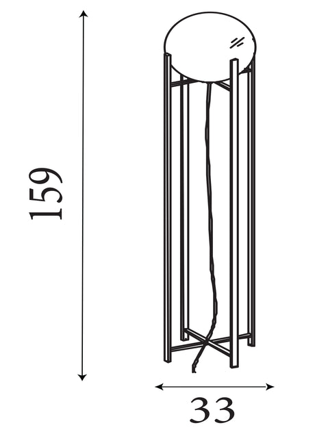 Searchlight Electric Amsterdam Floor Lamp  - Black Metal & Smoked Glass 1030-1SM