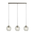 Balls 3Lt Bar Pendant - Chrome Metal & Clear Glass