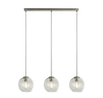 Balls 3Lt Bar Pendant - Chrome Metal & Clear Glass