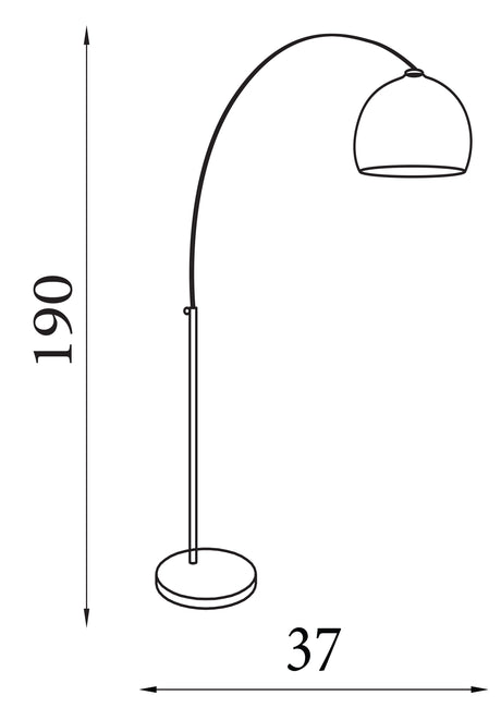 Searchlight Electric Arcs Floor Lamp - Chrome, Black Marble Base & White Shade 1037CC