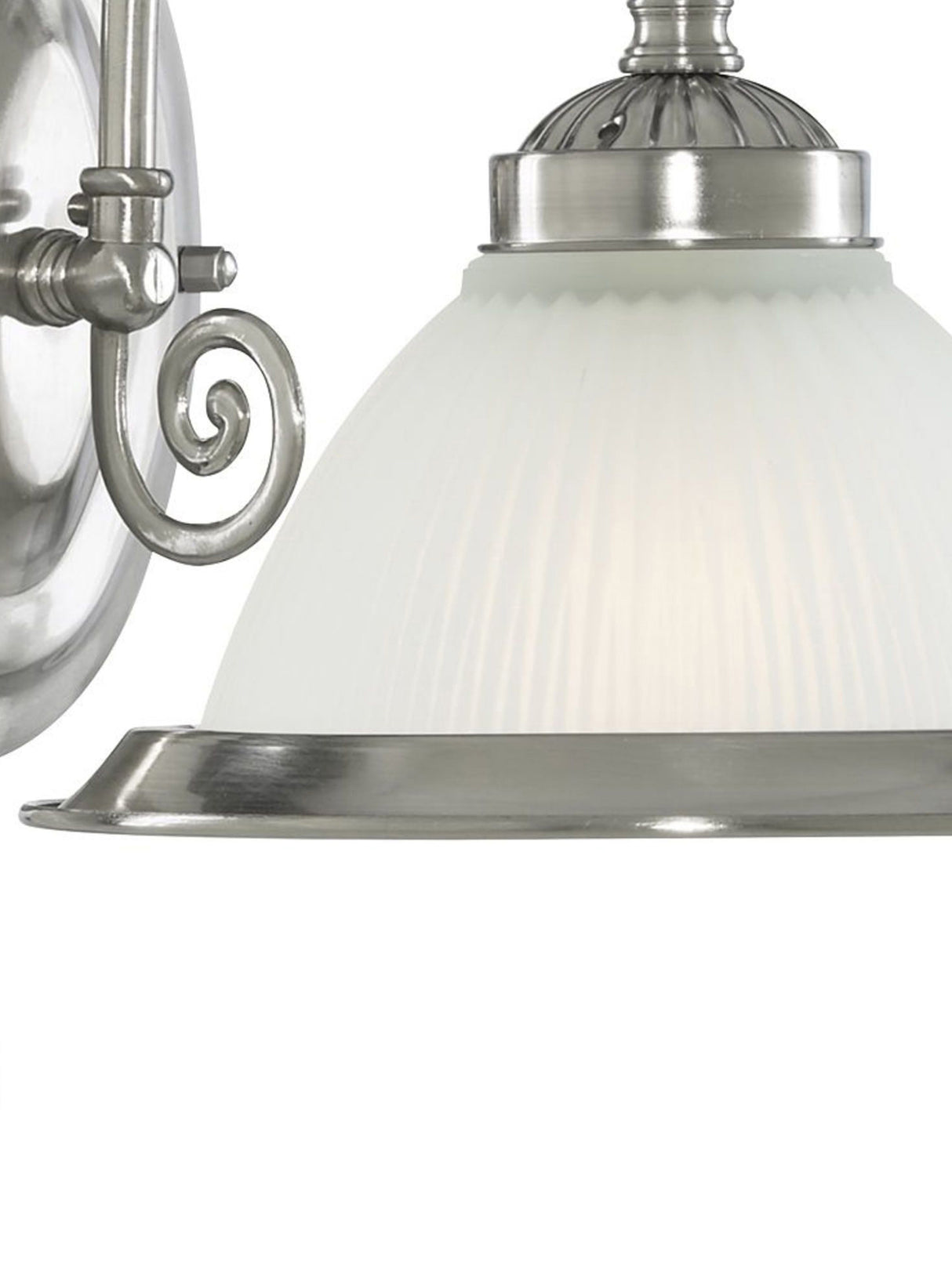 Searchlight Electric American Diner Wall Light  - Satin Silver Metal & Acid Glass 1041-1