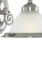 Searchlight Electric American Diner Wall Light  - Satin Silver Metal & Acid Glass 1041-1