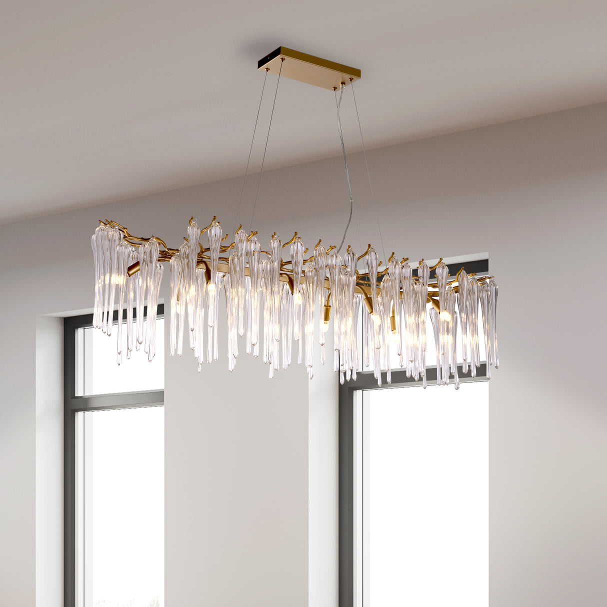 Searchlight Electric Heritage 10Lt Diner Bar Pendant, Gold Metal and Clear Glass 10425-10GO