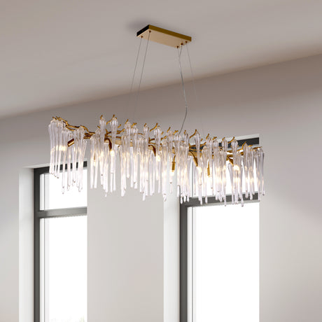 Searchlight Electric Heritage 10Lt Diner Bar Pendant, Gold Metal and Clear Glass 10425-10GO