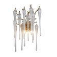 Heritage 2Lt Wall Light, Gold Metal and Clear Glass Drops