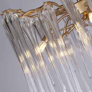 Searchlight Electric Heritage 5Lt Pendant, Gold Metal and Clear Glass Drops 10425-5GO
