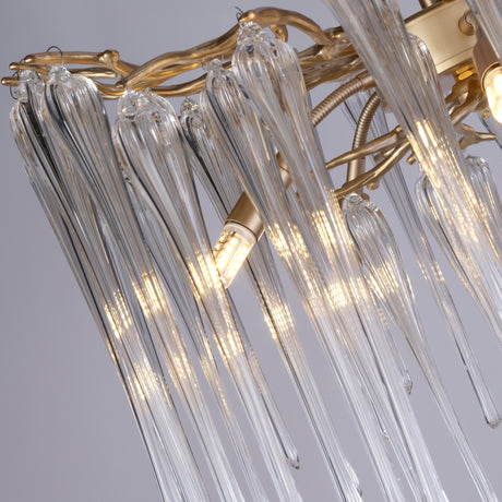 Searchlight Electric Heritage 5Lt Pendant, Gold Metal and Clear Glass Drops 10425-5GO
