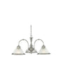 American Diner 3Lt Pendant - Satin Silver Metal & Acid Glass