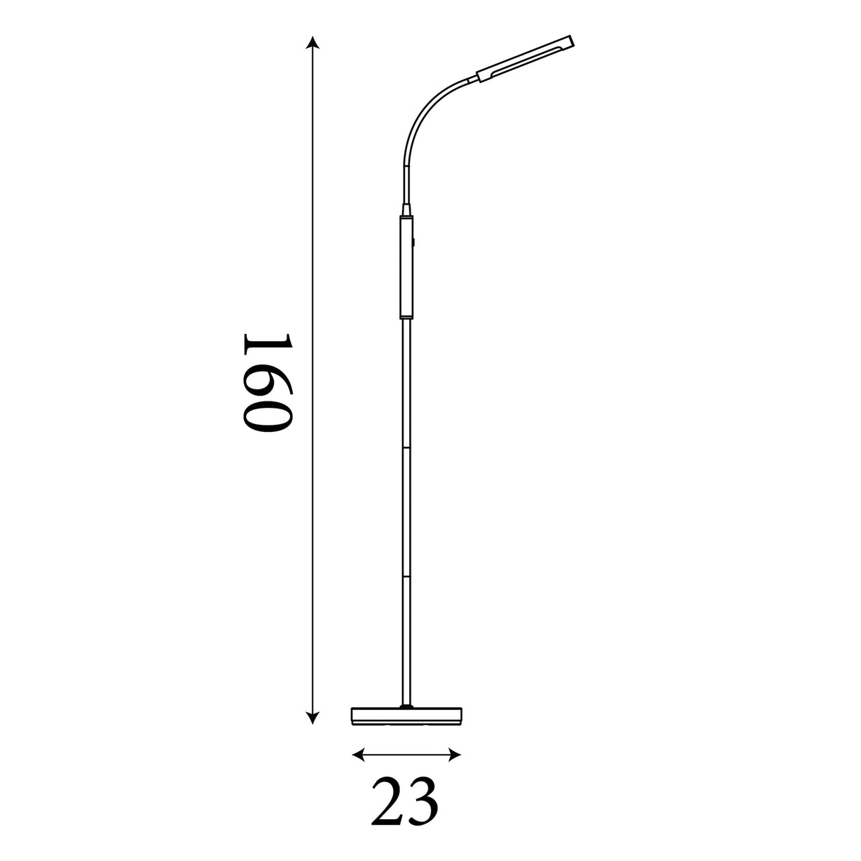 Searchlight Electric Plume Rechargeable Led Floor Lamp - Black 10430BK