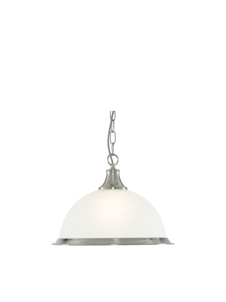 American Diner Pendant - Silver & Acid Glass