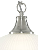 Searchlight Electric American Diner Pendant - Silver & Acid Glass 1044