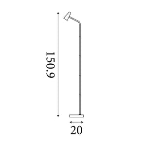 Searchlight Electric Rechargeable Floor Lamp, Black Metal 10450BK
