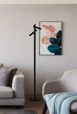 Searchlight Electric Rechargeable 2Lt Floor Lamp, Black Metal 10460BK