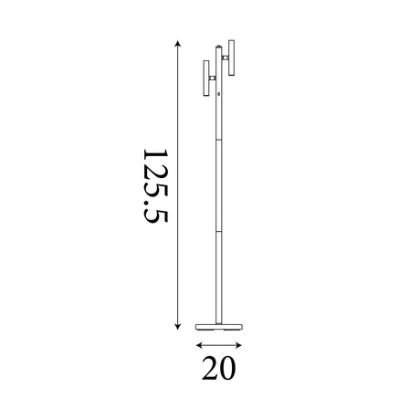 Searchlight Electric Rechargeable 2Lt Floor Lamp, Black Metal 10460BK