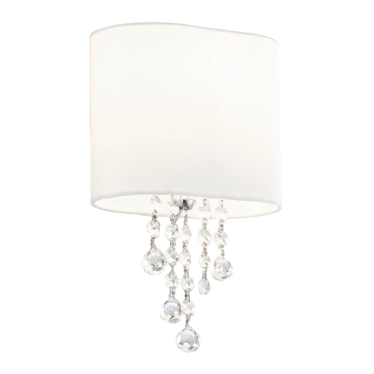 Nina Wall Light  - Chrome, Crystal & Fabric Shade