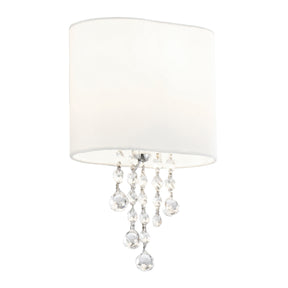 Nina Wall Light  - Chrome, Crystal & Fabric Shade