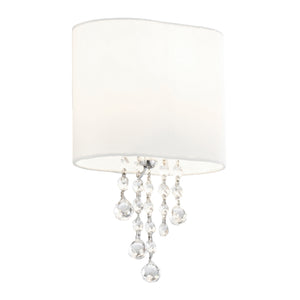 Nina Wall Light  - Chrome, Crystal & Fabric Shade