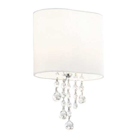 Nina Wall Light  - Chrome, Crystal & Fabric Shade