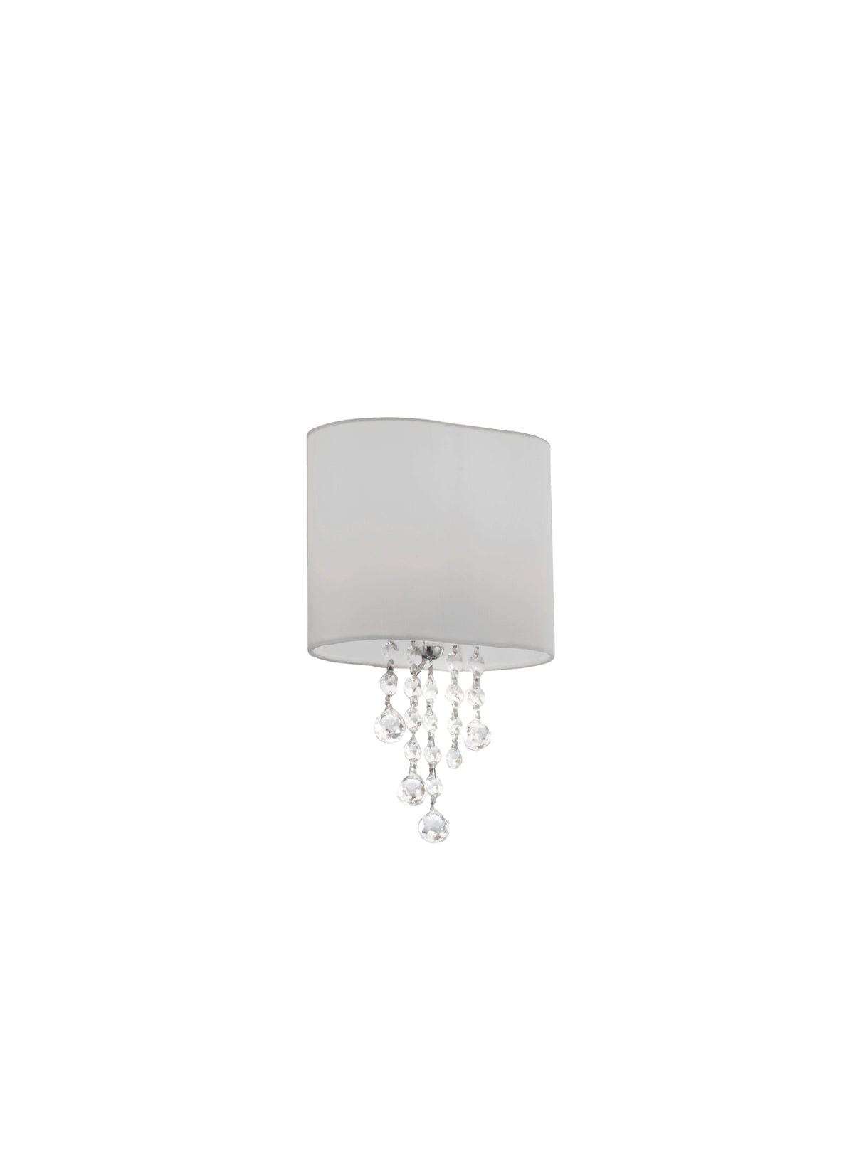 Searchlight Electric Nina Wall Light  - Chrome, Crystal & Fabric Shade 1051-1CC