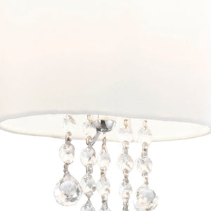 Searchlight Electric Nina Wall Light  - Chrome, Crystal & Fabric Shade 1051-1CC