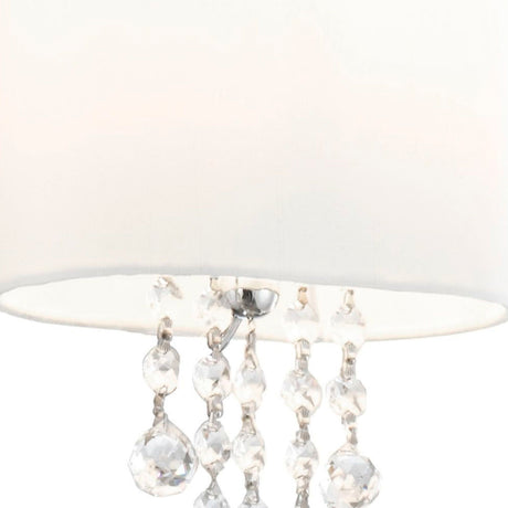 Searchlight Electric Nina Wall Light  - Chrome, Crystal & Fabric Shade 1051-1CC