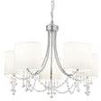 Nina 5Lt Pendant - Chrome, Crystal & Fabric Shades