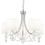 Nina 5Lt Pendant - Chrome, Crystal & Fabric Shades
