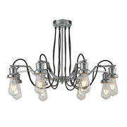 Olivia 8Lt Pendant - Chrome & Black Braided Cable