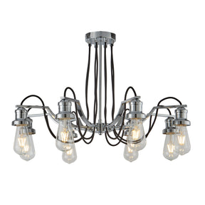Olivia 8Lt Pendant - Chrome & Black Braided Cable