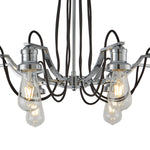 Searchlight Electric Olivia 8Lt Pendant - Chrome & Black Braided Cable 1068-8CC