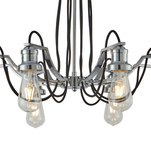 Searchlight Electric Olivia 8Lt Pendant - Chrome & Black Braided Cable 1068-8CC