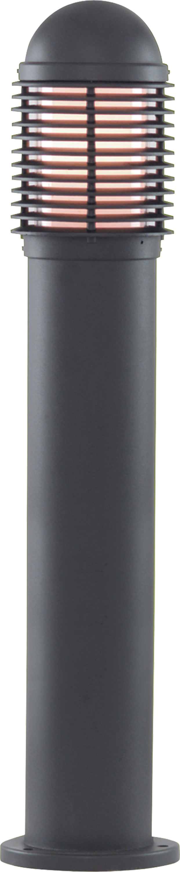 Bollards 730mm Outdoor Post - Black Aluminium & Glass, IP44