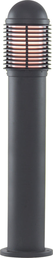 Bollards 730mm Outdoor Post - Black Aluminium & Glass, IP44