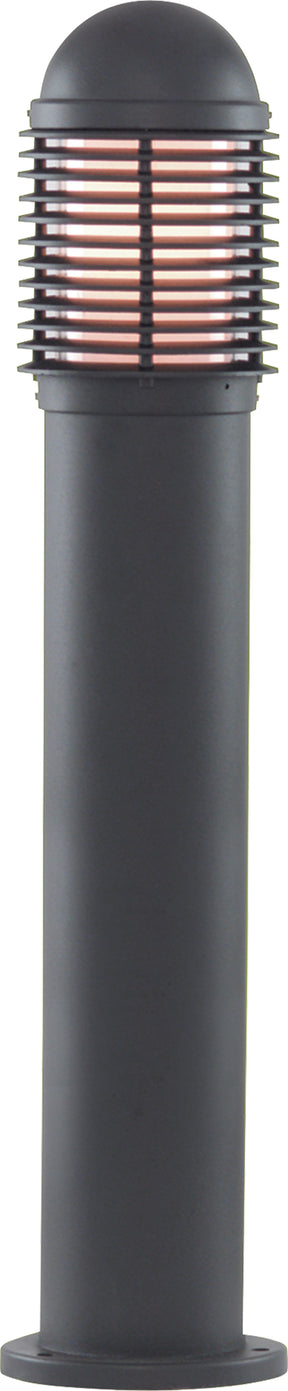 Bollards 730mm Outdoor Post - Black Aluminium & Glass, IP44