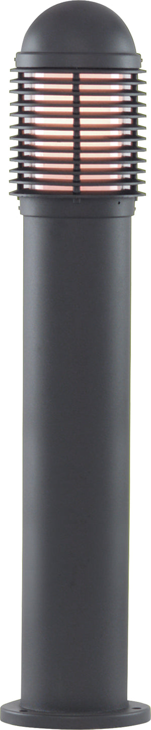 Bollards 730mm Outdoor Post - Black Aluminium & Glass, IP44