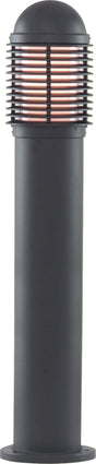 Bollards 730mm Outdoor Post - Black Aluminium & Glass, IP44
