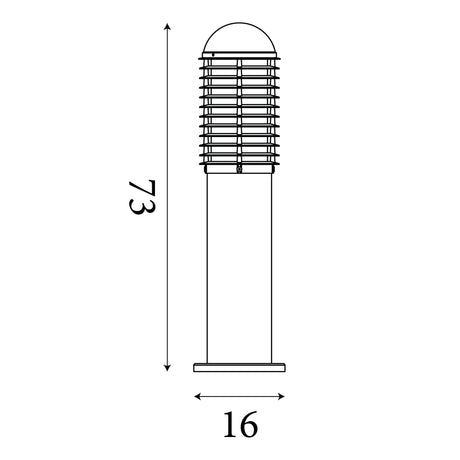 Searchlight Electric Bollards 730mm Outdoor Post - Black Aluminium & Glass, IP44 1082-730
