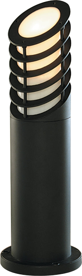 Bollards 450mm Outdoor Post - Black Aluminium & Glass, IP44