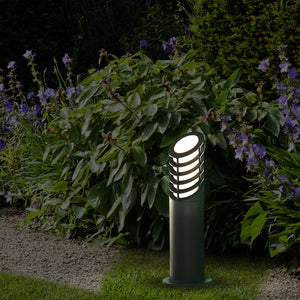 Searchlight Electric Bollards 450mm Outdoor Post - Black Aluminium & Glass, IP44 1086-450
