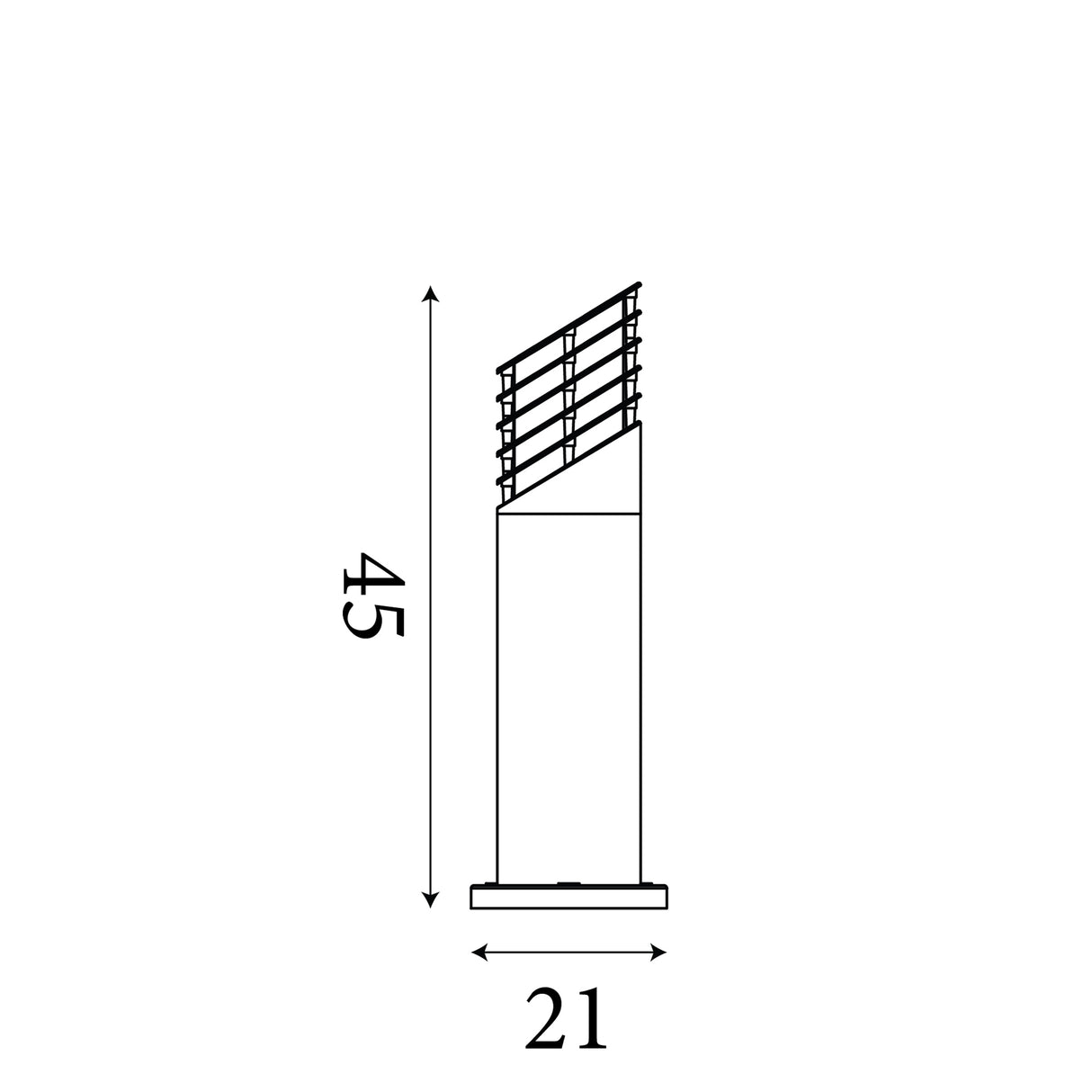 Searchlight Electric Bollards 450mm Outdoor Post - Black Aluminium & Glass, IP44 1086-450