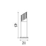 Searchlight Electric Bollards 450mm Outdoor Post - Black Aluminium & Glass, IP44 1086-450