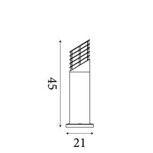 Searchlight Electric Bollards 450mm Outdoor Post - Black Aluminium & Glass, IP44 1086-450