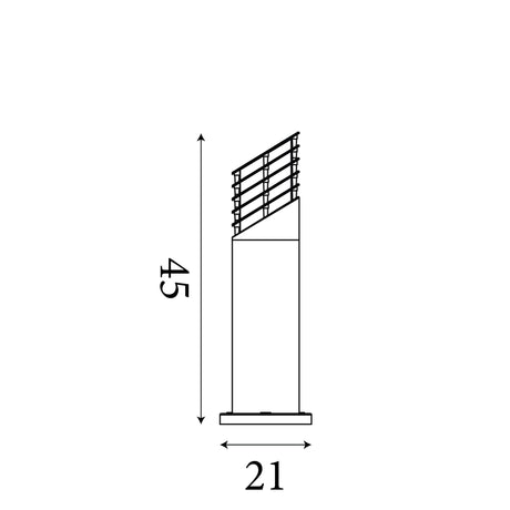 Searchlight Electric Bollards 450mm Outdoor Post - Black Aluminium & Glass, IP44 1086-450