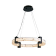 Moonbeam LED Pendant, Black Metal & Marbleised Resin