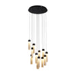 Moonbeam 13Lt Pendant, Black Metal & Marbleised Resin