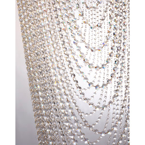 Searchlight Electric Swoop 10Lt Pendant, Satin Brass & Clear Crystal 10883-10SB